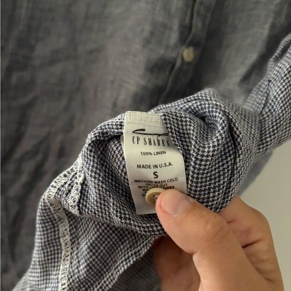 CP Shades Gingham Checkered Linen Button Down Sleeveless Top Lagenlook - Picture 6 of 6